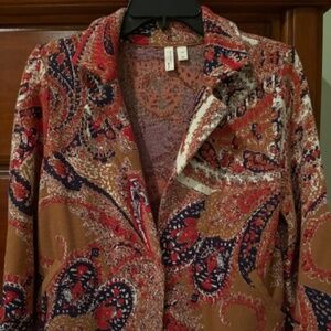 Anthropologie printed soft blazer sz Petite Small, Like New condition